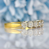 Ellibelle Jewellery Vintage Diamond 18ct Gold Five-Stone Band Ring (0.75cts)
