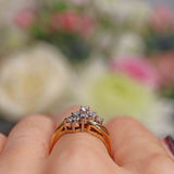 Ellibelle Jewellery Vintage Diamond 18ct Gold Nine-Stone Bypass Ring