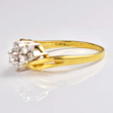 Ellibelle Jewellery Vintage Diamond 18ct Gold Nine-Stone Bypass Ring