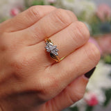 Ellibelle Jewellery Vintage Diamond 18ct Gold Nine-Stone Bypass Ring