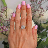 Ellibelle Jewellery Vintage Diamond 18ct Gold Nine-Stone Daisy Cluster Ring (1.30cts)