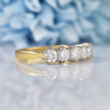 Ellibelle Jewellery Vintage Diamond 18ct Gold Six-Stone Band Ring (1.00ct)