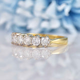 Ellibelle Jewellery Vintage Diamond 18ct Gold Six-Stone Band Ring (1.00ct)