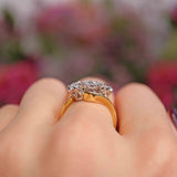Ellibelle Jewellery Vintage Diamond 18ct Gold Three-Stone Crossover Engagement Ring (1.00ct)
