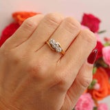 Ellibelle Jewellery Vintage Diamond 18ct Gold Three-Stone Crossover Engagement Ring (1.20cts)