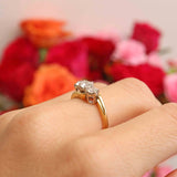 Ellibelle Jewellery Vintage Diamond 18ct Gold Three-Stone Crossover Engagement Ring (1.20cts)