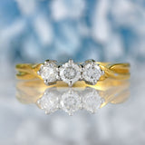 Ellibelle Jewellery Vintage Diamond 18ct Gold Three-Stone Engagement Ring (0.50cts)