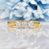 Ellibelle Jewellery Vintage Diamond 18ct Gold Three-Stone Engagement Ring (0.57cts)
