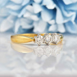 Ellibelle Jewellery Vintage Diamond 18ct Gold Three-Stone Engagement Ring (0.57cts)