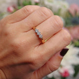 Ellibelle Jewellery Vintage Diamond 18ct Gold Three-Stone Engagement Ring (0.57cts)