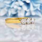 Ellibelle Jewellery Vintage Diamond 18ct Gold Three-Stone Engagement Ring (0.60ct)
