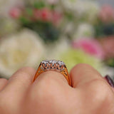 Ellibelle Jewellery Vintage Diamond 18ct Gold Three-Stone Engagement Ring (0.60ct)