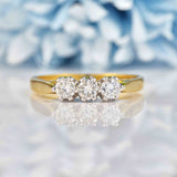 Ellibelle Jewellery Vintage Diamond 18ct Gold Three-Stone Engagement Ring (0.60ct)