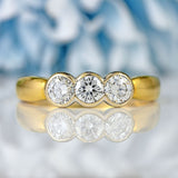 Ellibelle Jewellery Vintage Diamond 18ct Gold Three-Stone Engagement Ring (0.75cts)