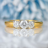Ellibelle Jewellery Vintage Diamond 18ct Gold Three-Stone Engagement Ring (0.80cts)