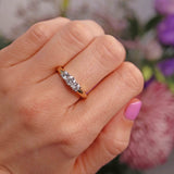 Ellibelle Jewellery Vintage Diamond 18ct Gold Three-Stone Engagement Ring (0.80cts)