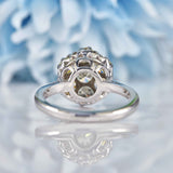 Ellibelle Jewellery Vintage Diamond 18ct White Gold Cluster Engagement Ring (1.40cts)