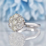 Ellibelle Jewellery Vintage Diamond 18ct White Gold Cluster Engagement Ring (1.40cts)
