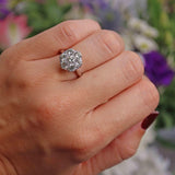 Ellibelle Jewellery Vintage Diamond 18ct White Gold Cluster Engagement Ring (1.40cts)