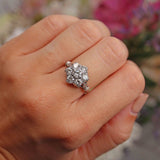Ellibelle Jewellery Vintage Diamond 18ct White Gold Cluster Engagement Ring (1.65ct)