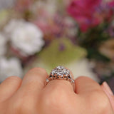 Ellibelle Jewellery Vintage Diamond 18ct White Gold Cluster Engagement Ring (1.65ct)