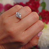 Ellibelle Jewellery Vintage Diamond 18ct White Gold Cluster Ring (0.95ct)