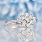 Ellibelle Jewellery Vintage Diamond 18ct White Gold Cluster Ring (0.95ct)