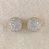 Ellibelle Jewellery Vintage Diamond 18ct White Gold Cluster Stud Earrings