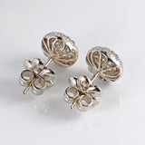 Ellibelle Jewellery Vintage Diamond 18ct White Gold Cluster Stud Earrings