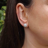 Ellibelle Jewellery Vintage Diamond 18ct White Gold Cluster Stud Earrings