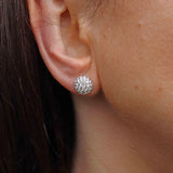 Ellibelle Jewellery Vintage Diamond 18ct White Gold Cluster Stud Earrings