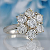 Ellibelle Jewellery Vintage Diamond 18ct White Gold Daisy Cluster Engagement Ring (2.30cts)