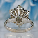 Ellibelle Jewellery Vintage Diamond 18ct White Gold Daisy Cluster Engagement Ring (2.30cts)