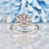 Ellibelle Jewellery Vintage Diamond 18ct White Gold Daisy Cluster Ring (1.25cts)