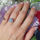 Ellibelle Jewellery Vintage Diamond 18ct White Gold Daisy Cluster Ring (1.45cts)