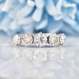 Ellibelle Jewellery Vintage Diamond 18ct White Gold Five-Stone Band Ring (1.30cts)