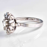 Ellibelle Jewellery Vintage Diamond 18ct White Gold Flower Cluster Ring