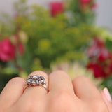 Ellibelle Jewellery Vintage Diamond 18ct White Gold Flower Cluster Ring