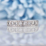 Ellibelle Jewellery Vintage Diamond 18ct White Gold Half Eternity Band Ring (0.45ct)