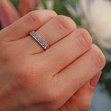 Ellibelle Jewellery Vintage Diamond 18ct White Gold Half Eternity Band Ring (0.45ct)