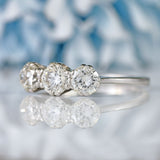 Ellibelle Jewellery Vintage Diamond 18ct White Gold Three-Stone Engagement Ring (1.24cts)