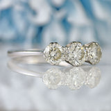 Ellibelle Jewellery Vintage Diamond 18ct White Gold Three-Stone Engagement Ring (1.24cts)