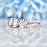 Ellibelle Jewellery Vintage Diamond 18ct White Trilogy Engagement Ring (1.60cts)