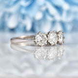 Ellibelle Jewellery Vintage Diamond 18ct White Trilogy Engagement Ring (1.60cts)