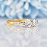 Ellibelle Jewellery Vintage Diamond Gold & Platinum Two-Stone Ring (0.50cts)