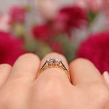 Ellibelle Jewellery Vintage Diamond Gold & Platinum Two-Stone Ring (0.50cts)