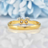 Ellibelle Jewellery Vintage Diamond Gold & Platinum Two-Stone Ring (0.50cts)