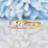 Ellibelle Jewellery Vintage Diamond Gold & Platinum Two-Stone Ring (0.50cts)
