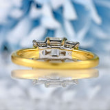 Ellibelle Jewellery Vintage Emerald-Cut Diamond 18ct Gold Three-Stone Engagement Ring (1.25cts)