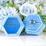 Ellibelle Jewellery Vintage Emerald-Cut Sapphire & Trillion-Cut Diamond 18ct Gold Three-Stone Ring